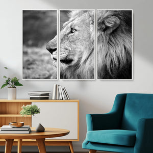 African Lion Wall Art Canvas Print – Majestic Wildlife