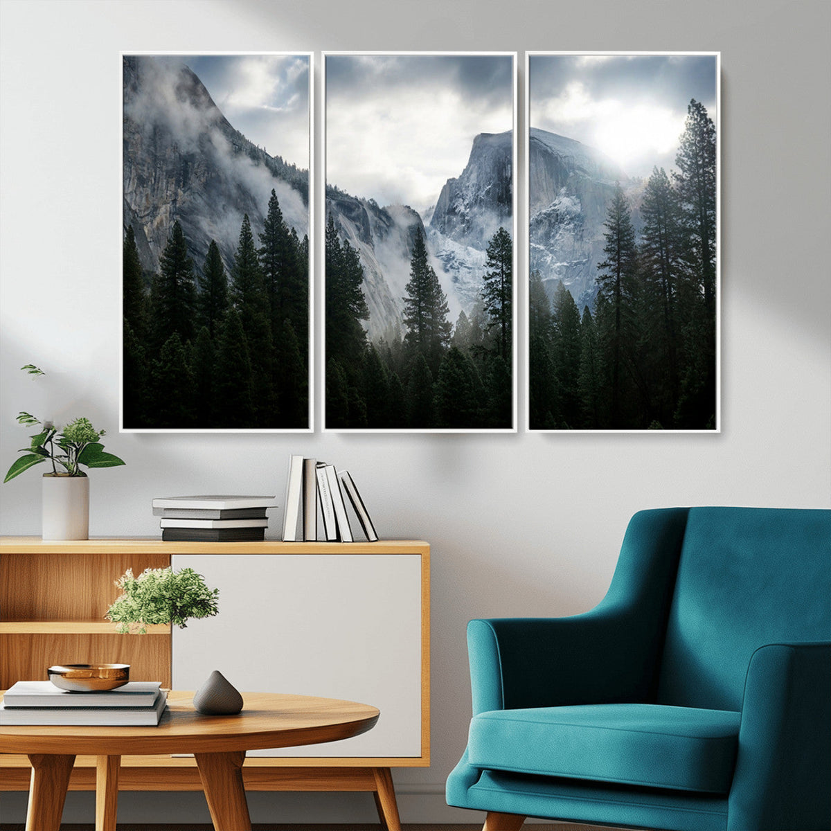 Yosemite National Park El Capitan Foggy Mountain Wall Art |