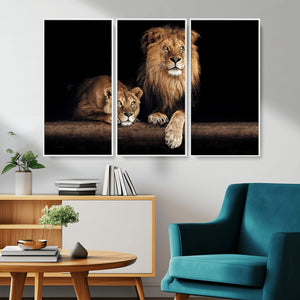 Lion Canvas Wall Art – Majestic Animal Print Artwork for