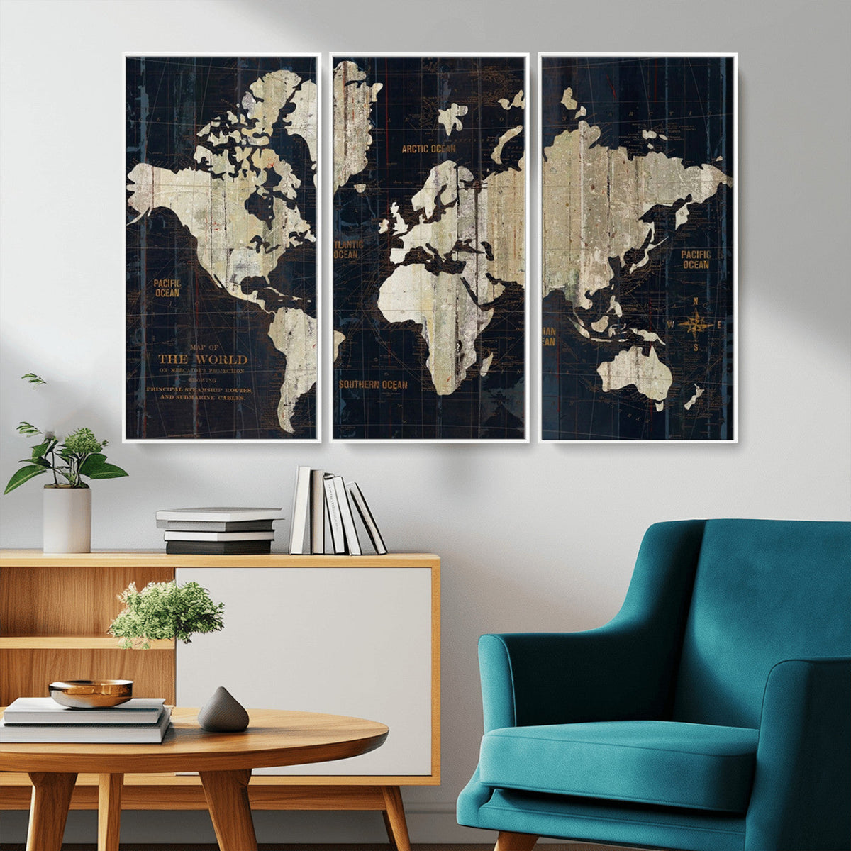 World Map Canvas Print – Detailed Map of the World Wall Art
