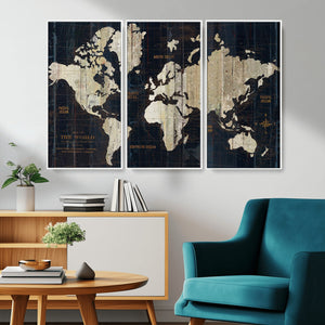 World Map Canvas Print – Detailed Map of the World Wall Art