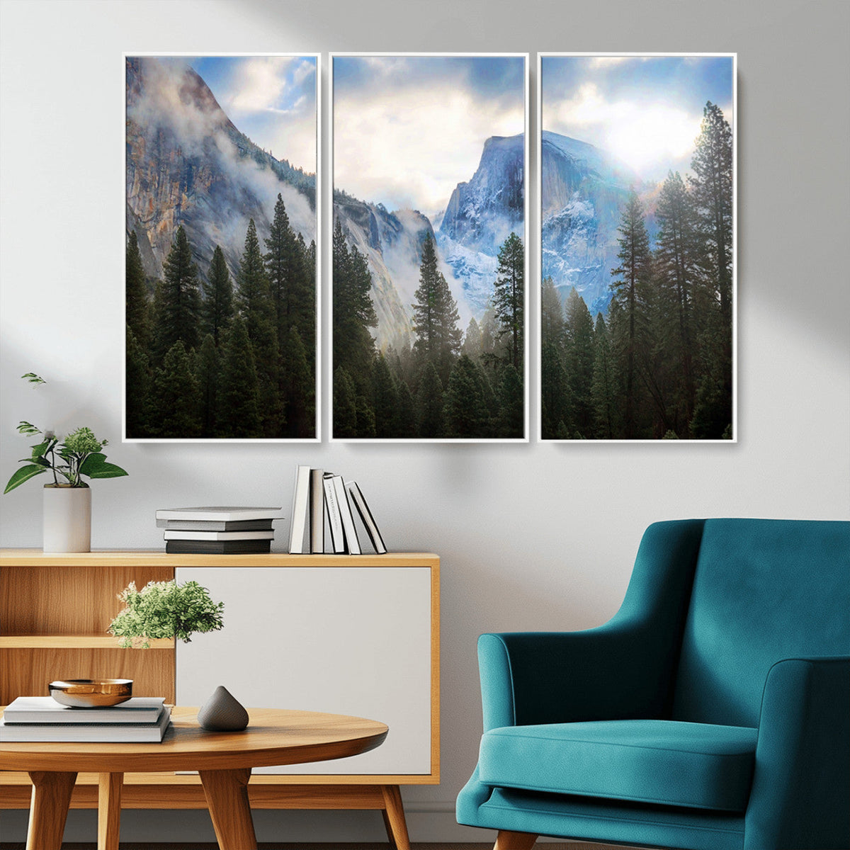 Half Dome Yosemite Calinia Wall Art Canvas Print El Capitan