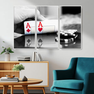 Aces Poker Art Poker Game Wall Art Canvas Print