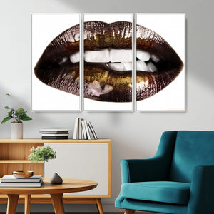 Close Up Lips Wall Art Canvas Print