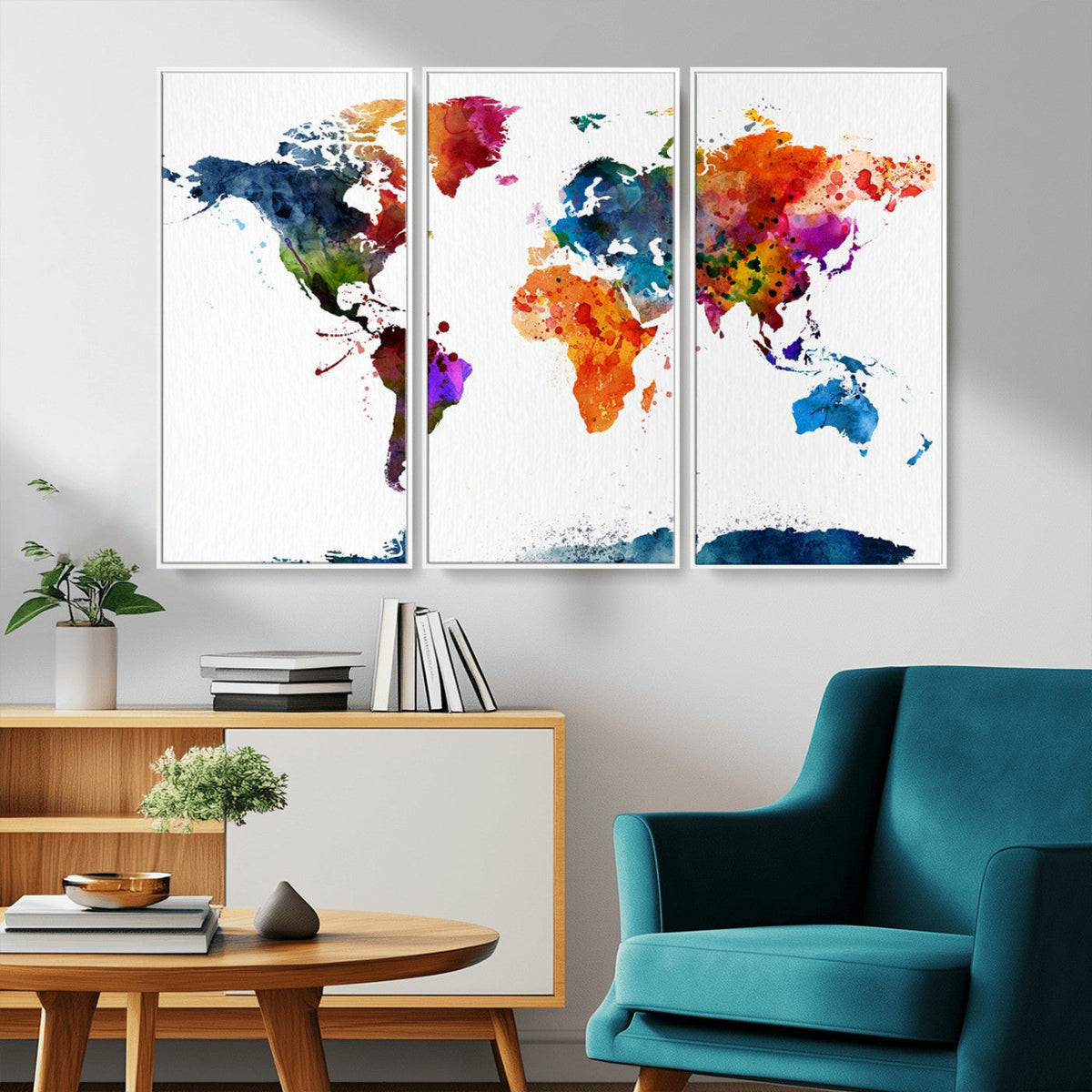 World Map Canvas Print – Detailed Map of the World Wall Art