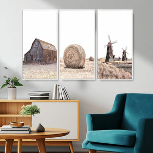 Farm Prints Set, Set of 3 Farmhouse Wall Art, Country House