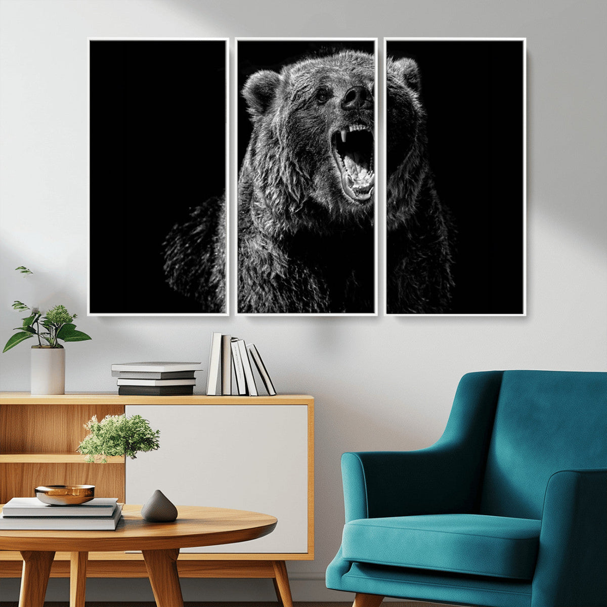 Bear Canvas Print | Wildlife Wall Art for Cabin Decor |