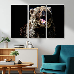 Grizzly Bear Canvas Print | Wildlife Wall Art for Cabin