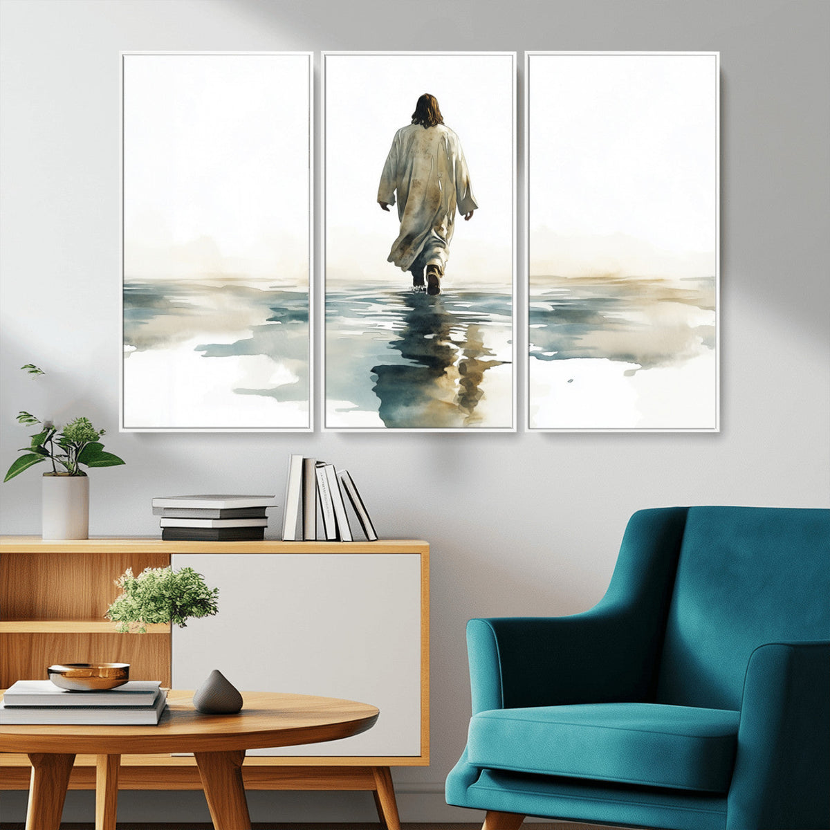 Abstract Jesus Wall Art Canvas Print, Christian Wall Art,