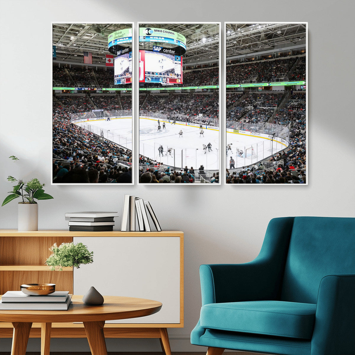 Sharks Arena Blackhawks Sharks Ice Hockey Stadium Wall Art