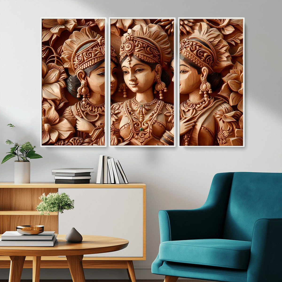 Indian Woman Statue Wall Art Canvas Print