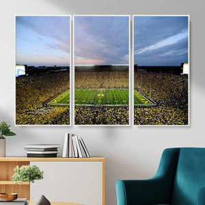 Michigan Stadium Wall Art Canvas Print, Vibrant Game Day