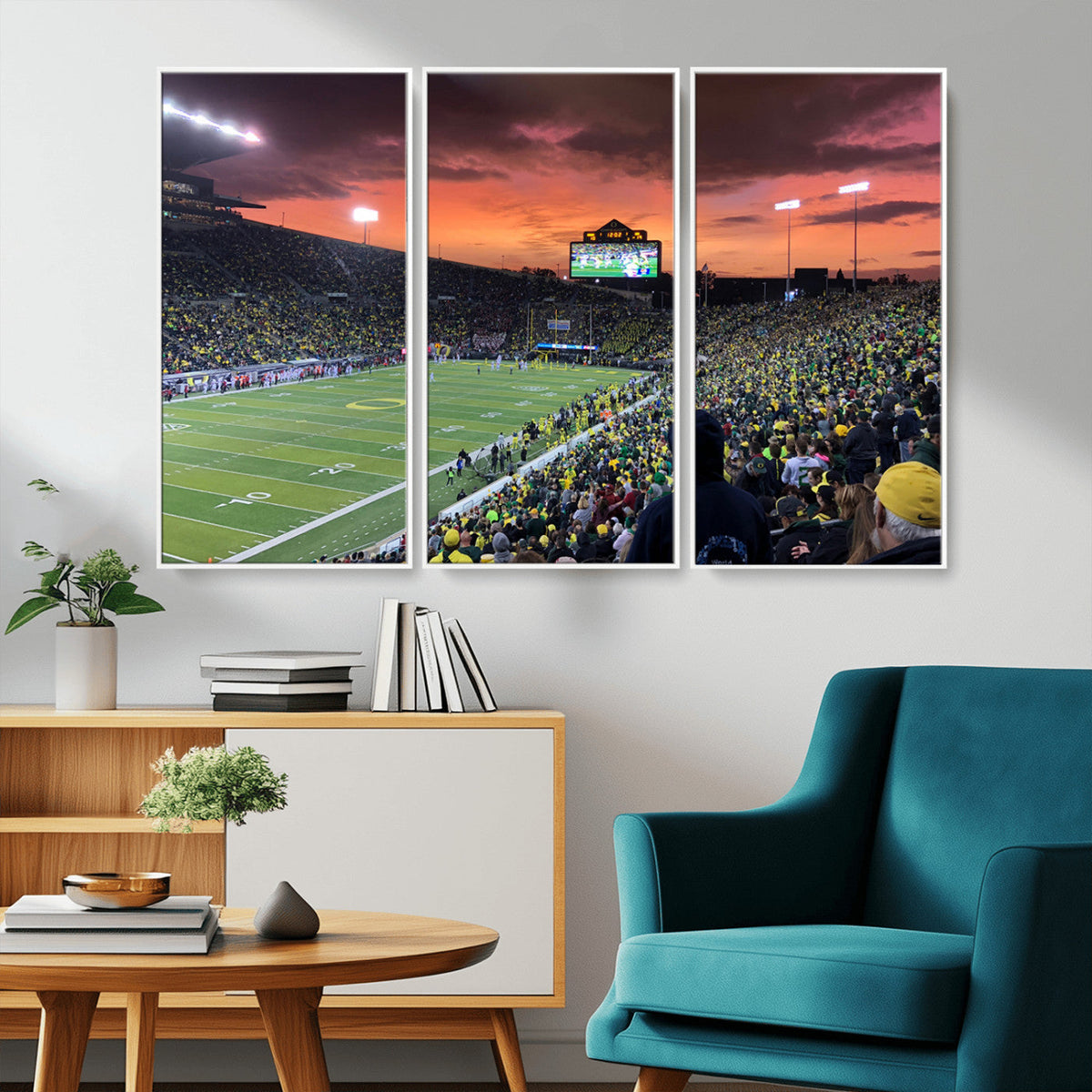 Eugene Autzen Stadium Canvas Wall Art Print – Sunset Over