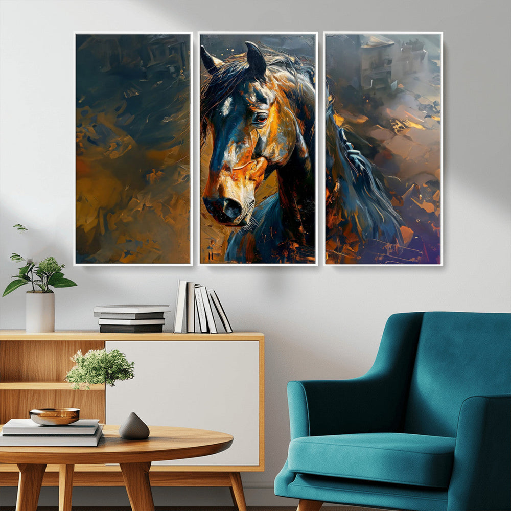 Abstract Horse Wall Art Canvas Print | Farmhouse Wall Decor