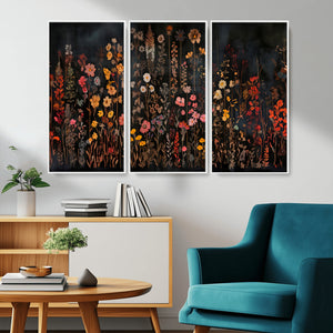 Large Floral Painting Print Illustration Flowers Canvas Wall