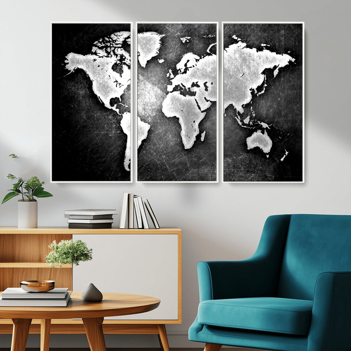 World Map Wall Art Canvas Print – Framed Wall Art for