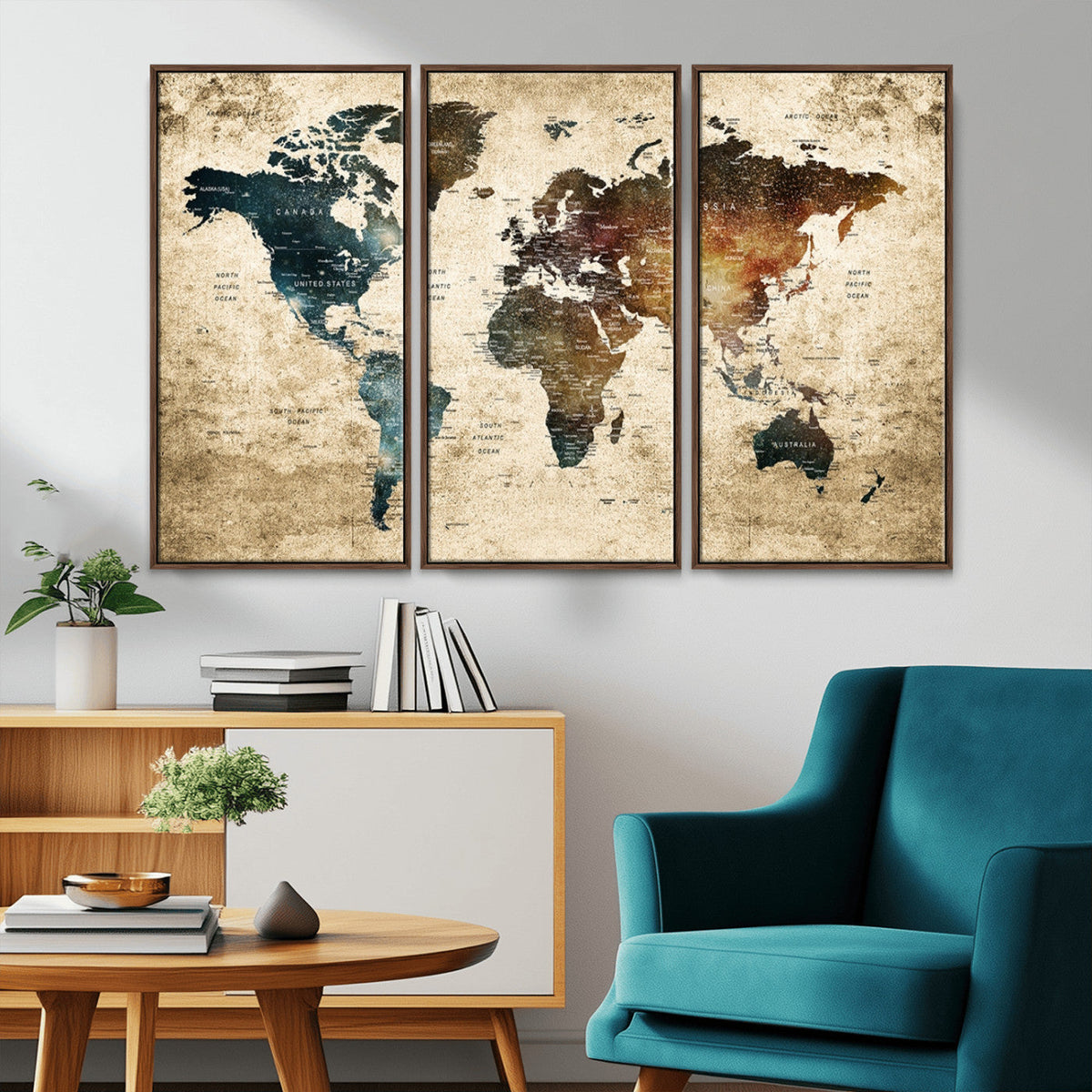 World Map Canvas Print – Detailed Map of the World Wall Art