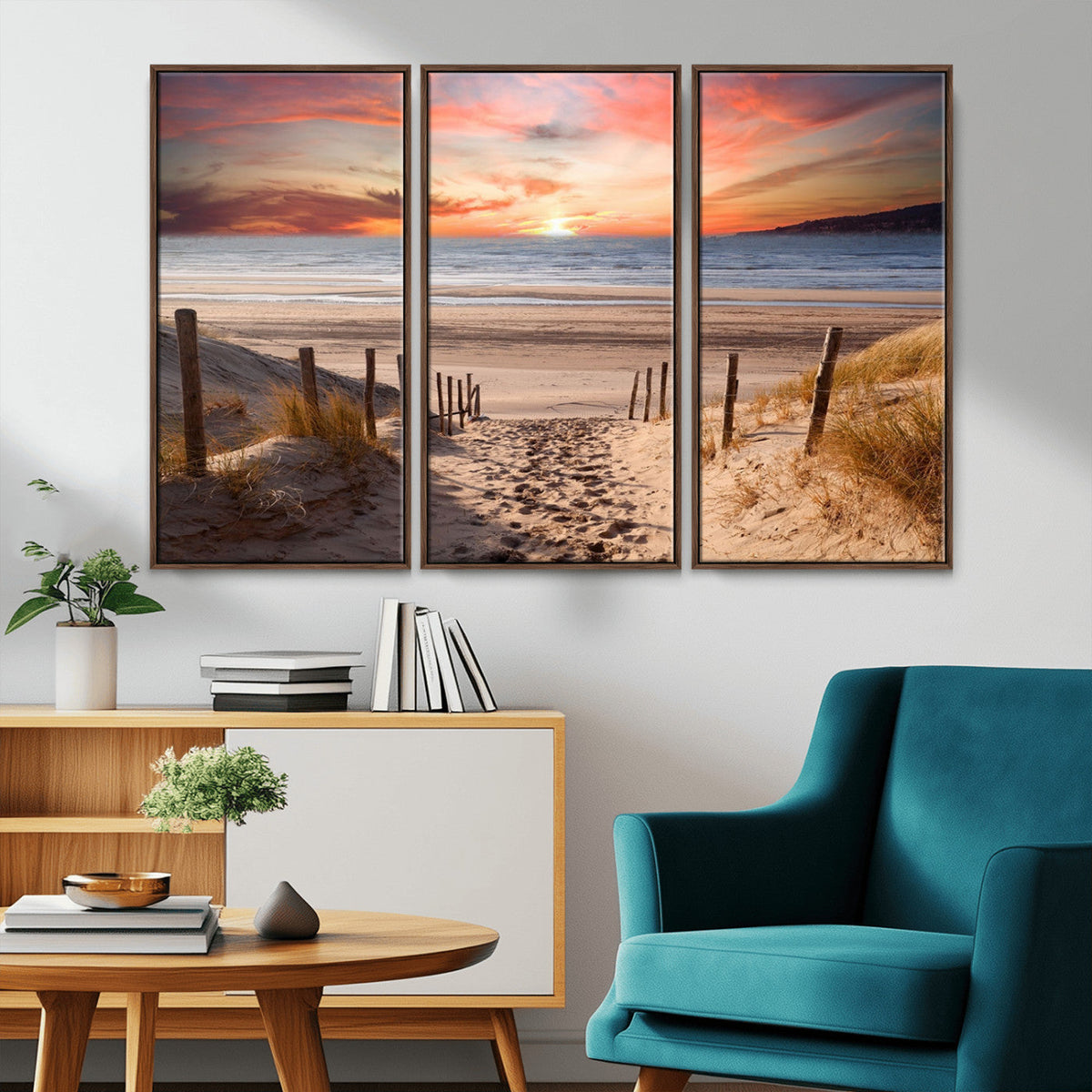 Sunset on the Sea Wall Art Canvas Print
