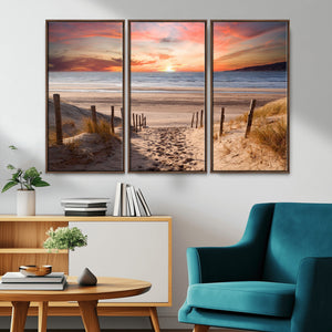 Sunset on the Sea Wall Art Canvas Print