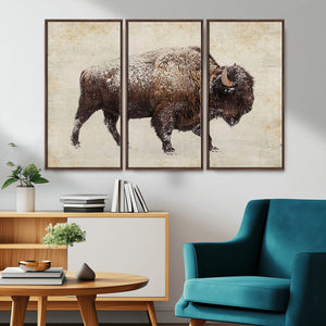 Buffalo Wall Art, Western Bison Canvas Print, Rustic Buffalo