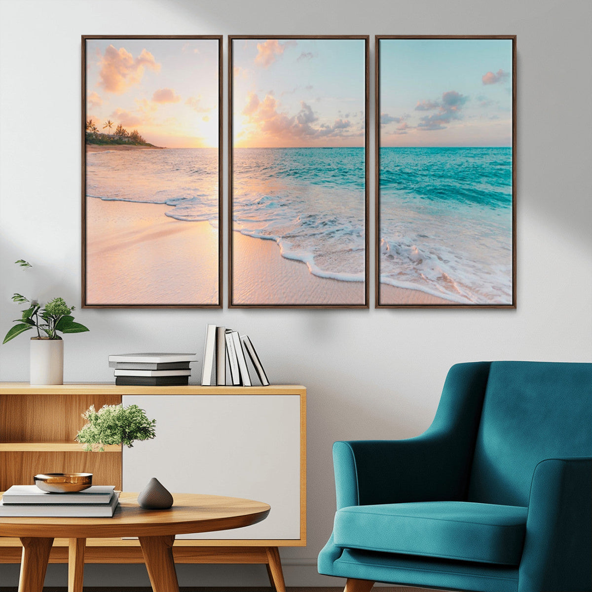 Beach Wall Art - Stunning Ocean Sunset Canvas Print with
