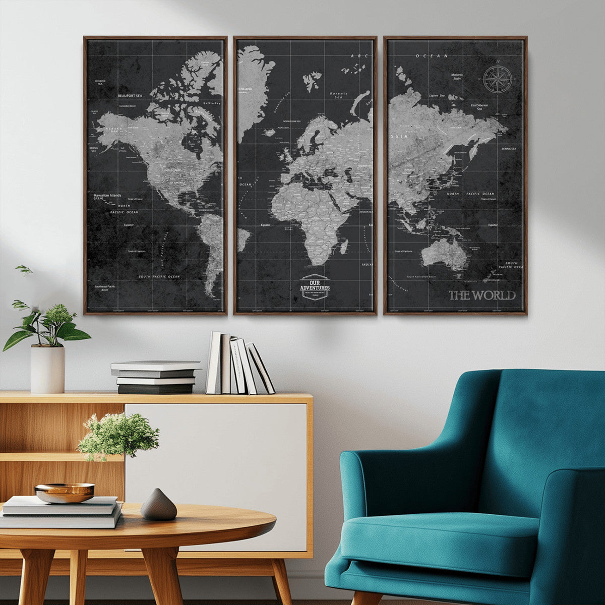World Map Canvas Print – Detailed Map of the World Wall Art