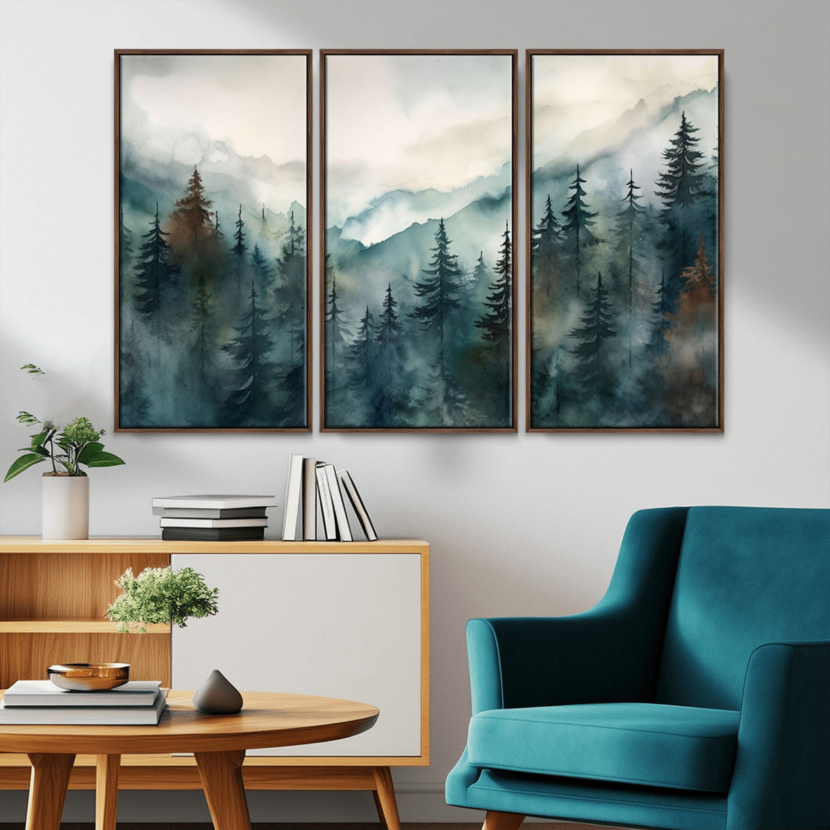 Serenity Forest Wall Art Canvas | Foggy Mountain Landscape