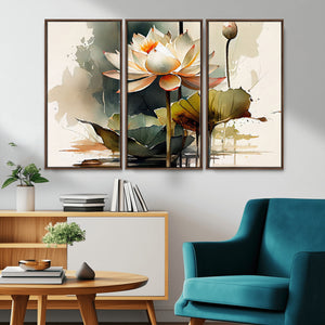 Lotus Flower Watercolor Canvas Print – A Symbol of Serenity