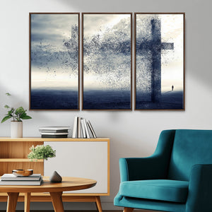 Jesus and the Fading Cross Wall Art Print – Symbol of Faith,