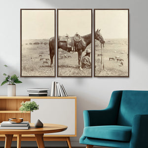 Cowboy Wall Art - Western Horse Canvas Print - Vintage