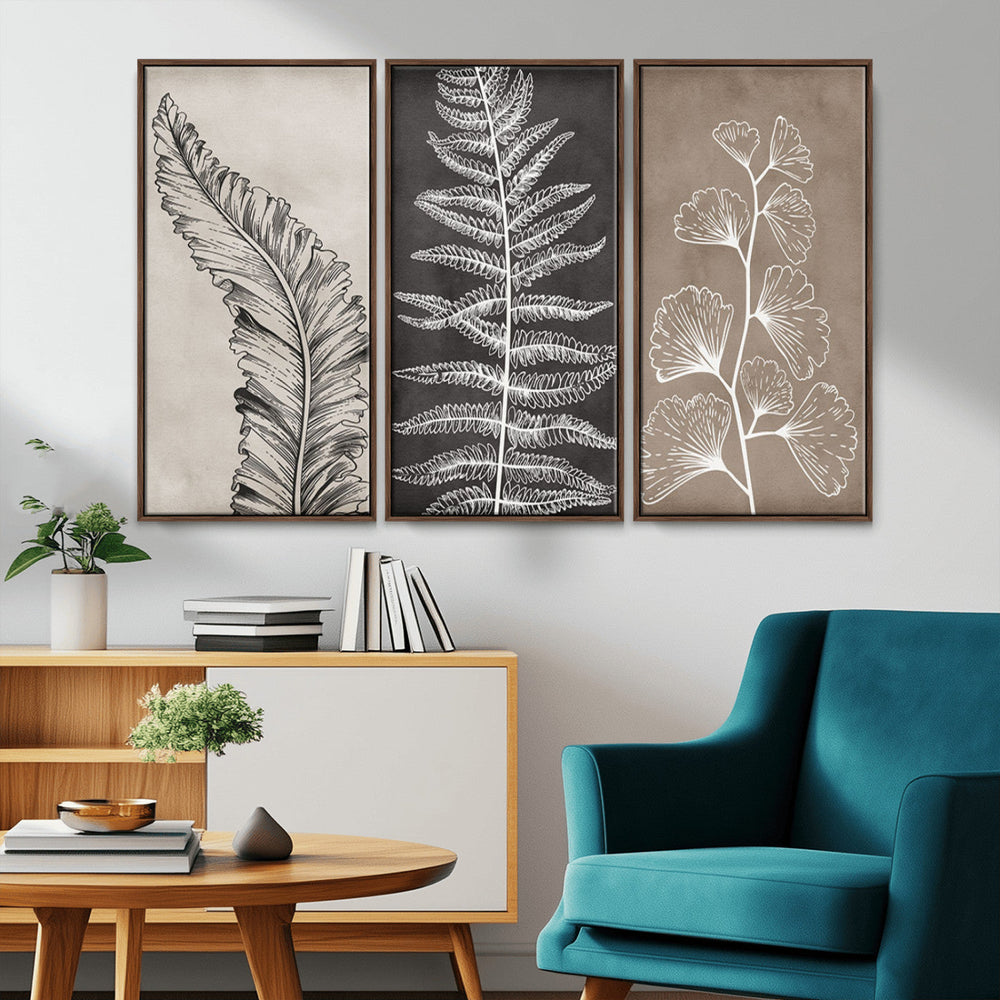 Minimalist Botanical Wall Art Canvas Print, Framed and Ready