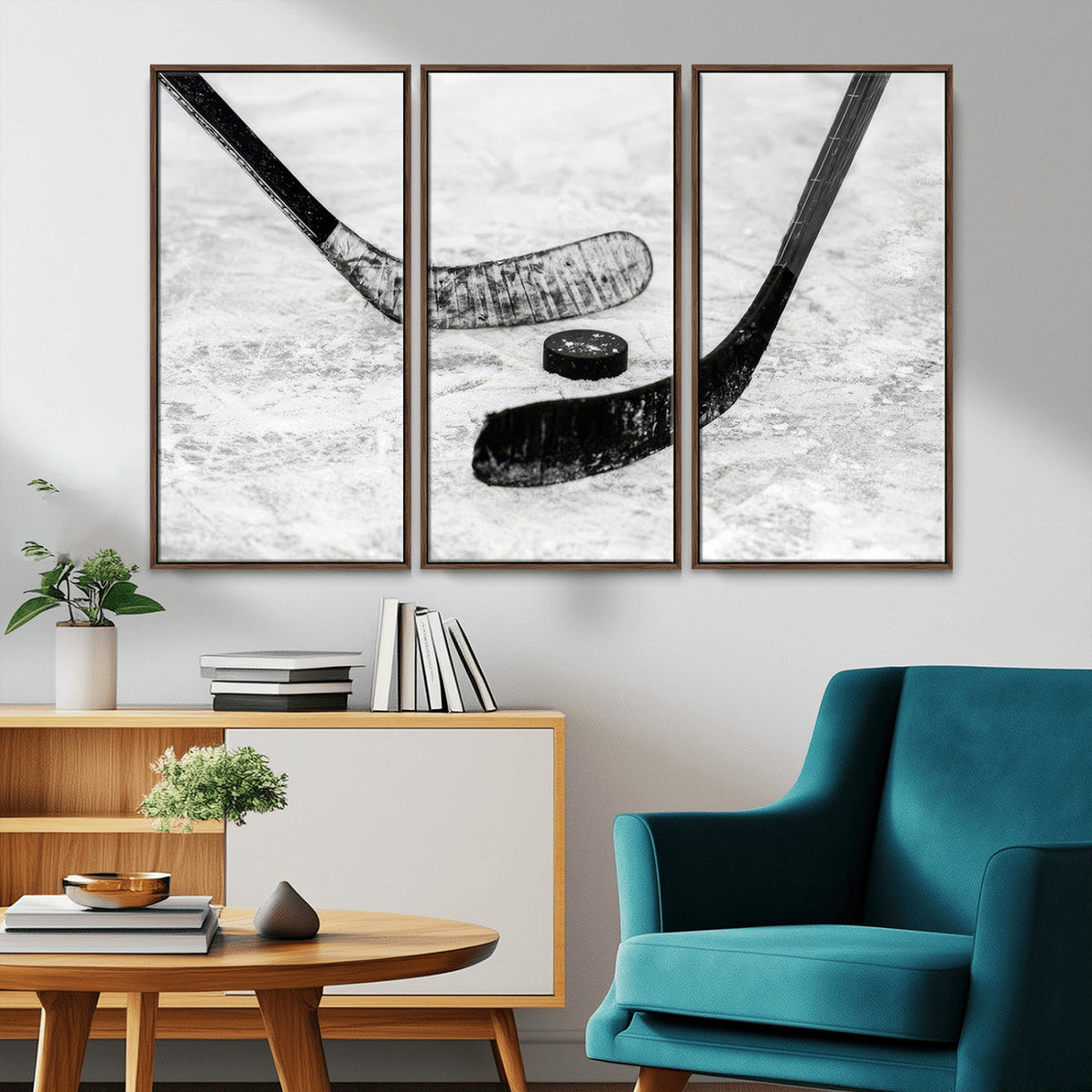 Winter Ice Hockey Sport Canvas Wall Art Print - Hockey Wall