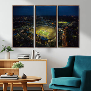 Michigan Stadium Night Game Wall Art – Sports Arena Aerial
