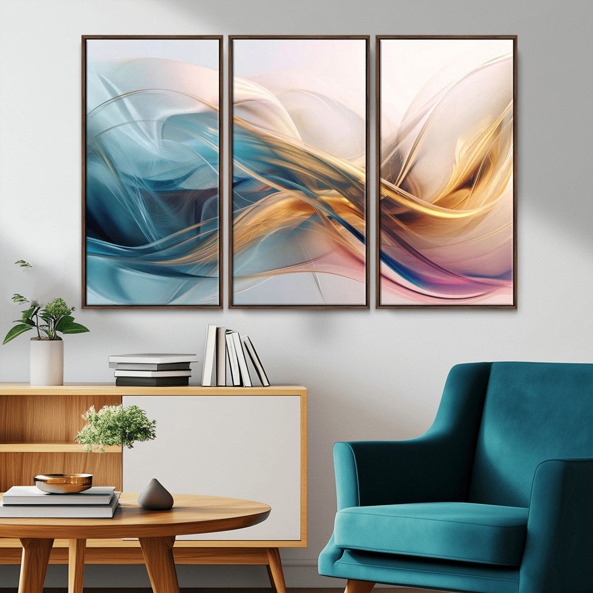 Abstract Flowing Colors Wall Art Canvas Print