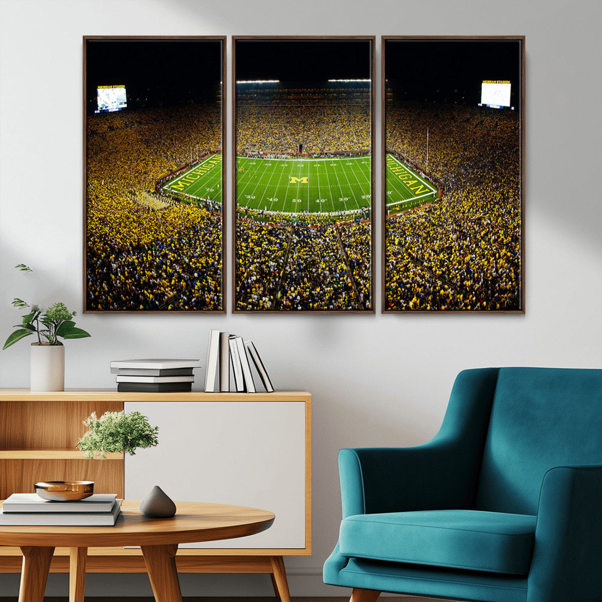 Stadium in Michigan Wall Art Canvas Print, Framed American