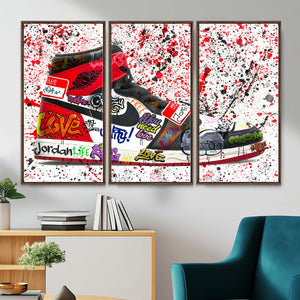 Jordan Shoes Graffiti Wall Art Canvas Print- Jordan Graffiti