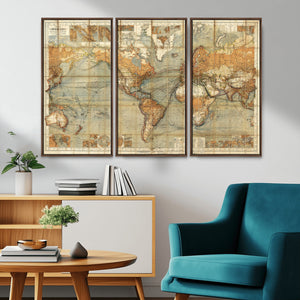 Push Pin World Map Canvas Print – Travel Tracker Wall Art
