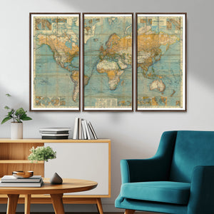 Push Pin World Map Canvas Print – Travel Tracker Wall Art
