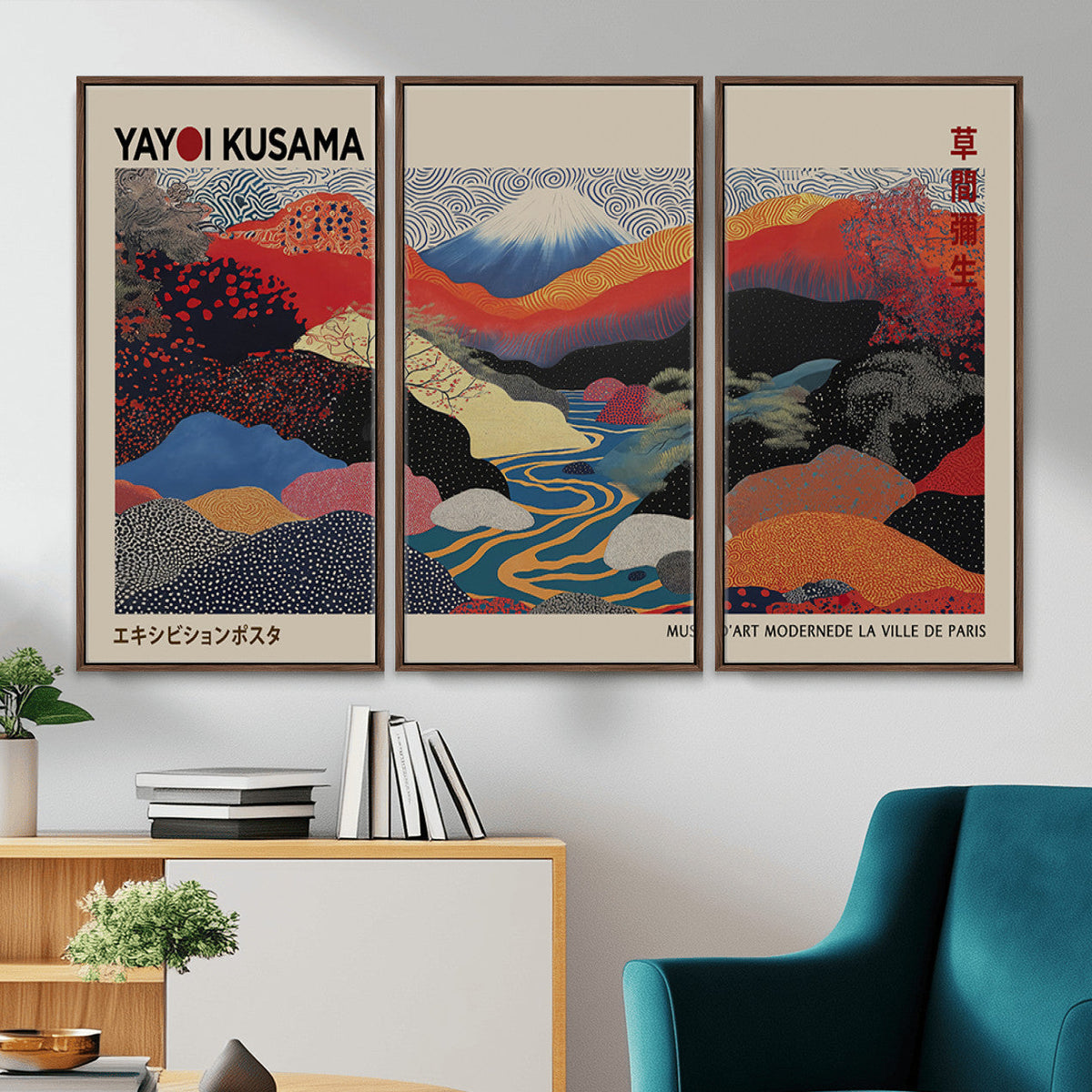 Yayoi Kusama Wall Art – Framed Japanese Abstract Art Print,