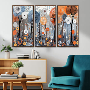 Abstract Winter Landscape Canvas Wall Art Print - Large