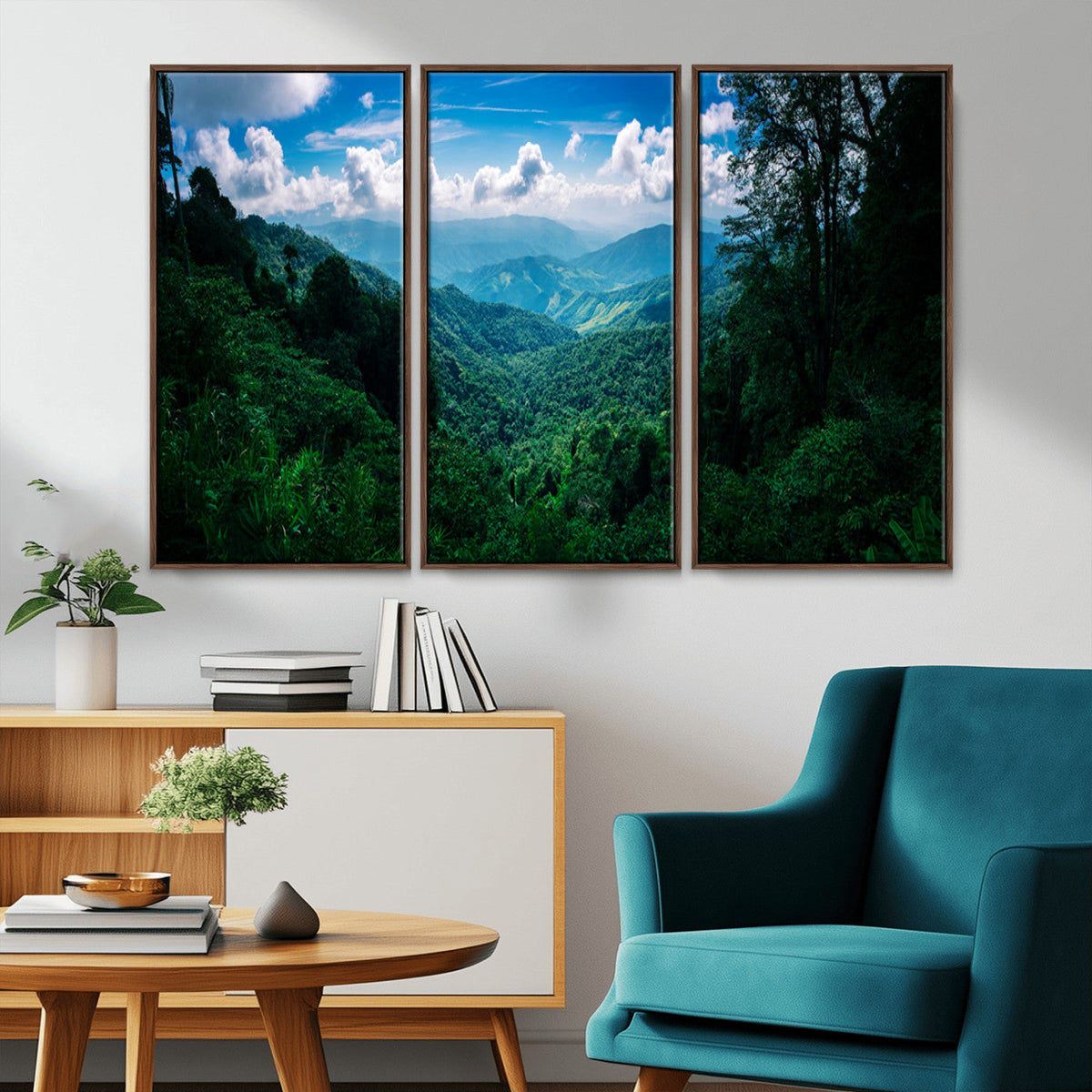 Tropical Jungle Wall Art Canvas Print – Framed Lush Valley