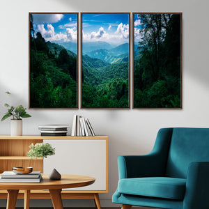 Tropical Jungle Wall Art Canvas Print – Framed Lush Valley