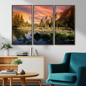 Yosemite Valley Wall Art, El Capitan Sunset Canvas Print,