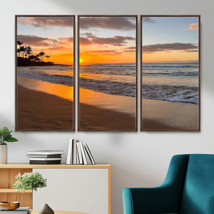 Tropical Beach Wall Art – Framed Sunset Ocean Canvas