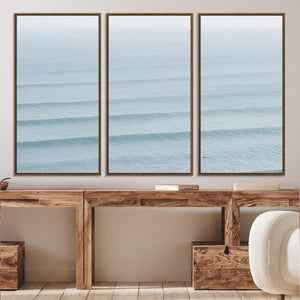 Ocean Waves Wall Art Canvas Print – Framed Solo Surfer Wave