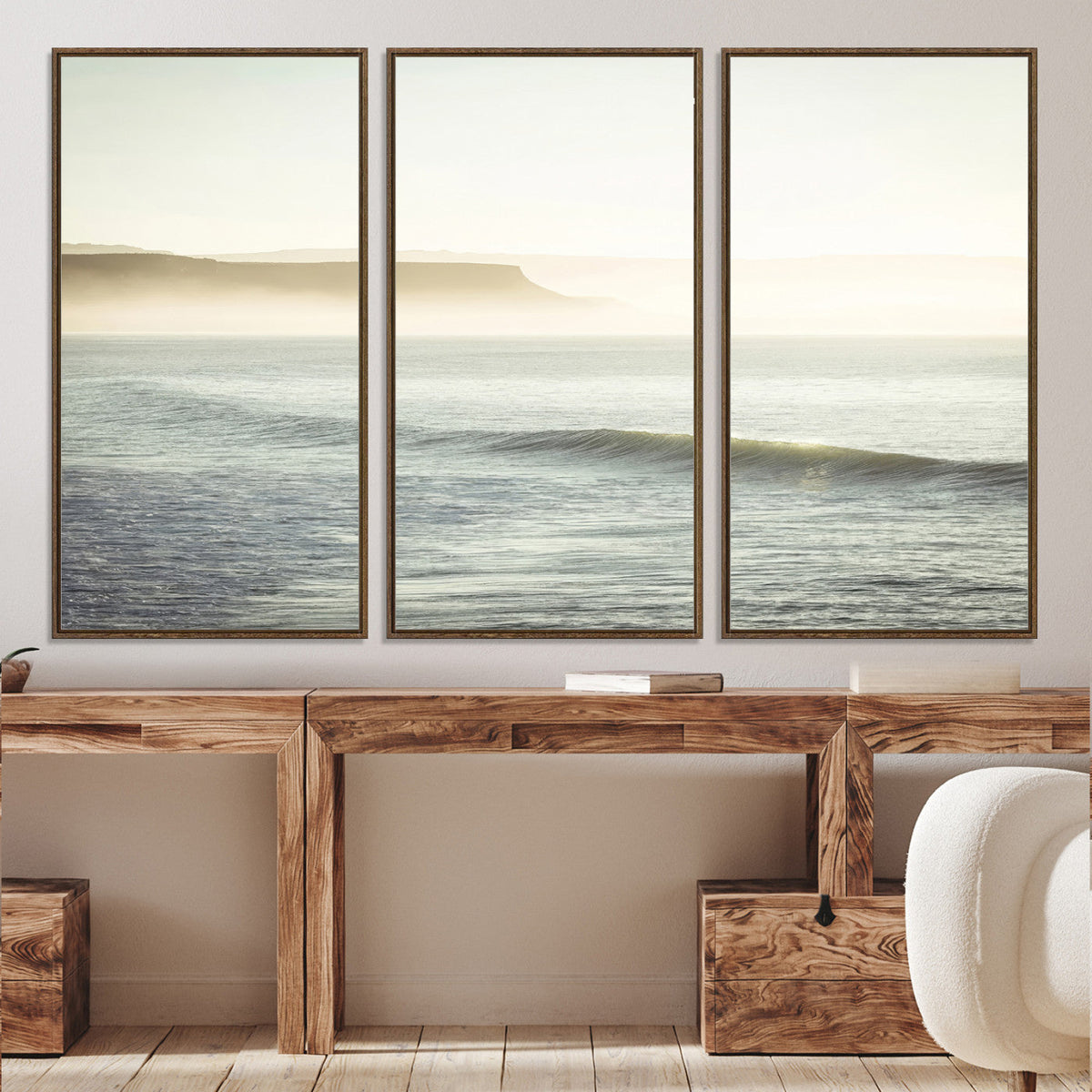 Coastal Cliffs Wall Art Canvas Print – Misty Ocean Seascape