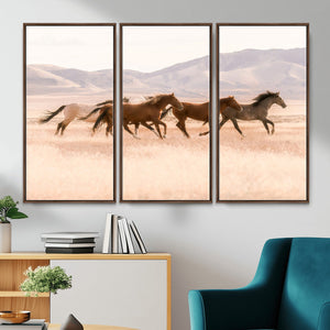 Wild Horse Wall Art Canvas Print – Framed Rustic Western Art