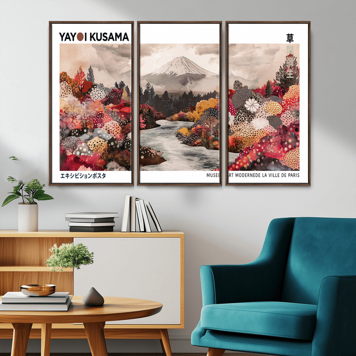 Modern Japanese Wall Art Canvas Print – Framed Abstract