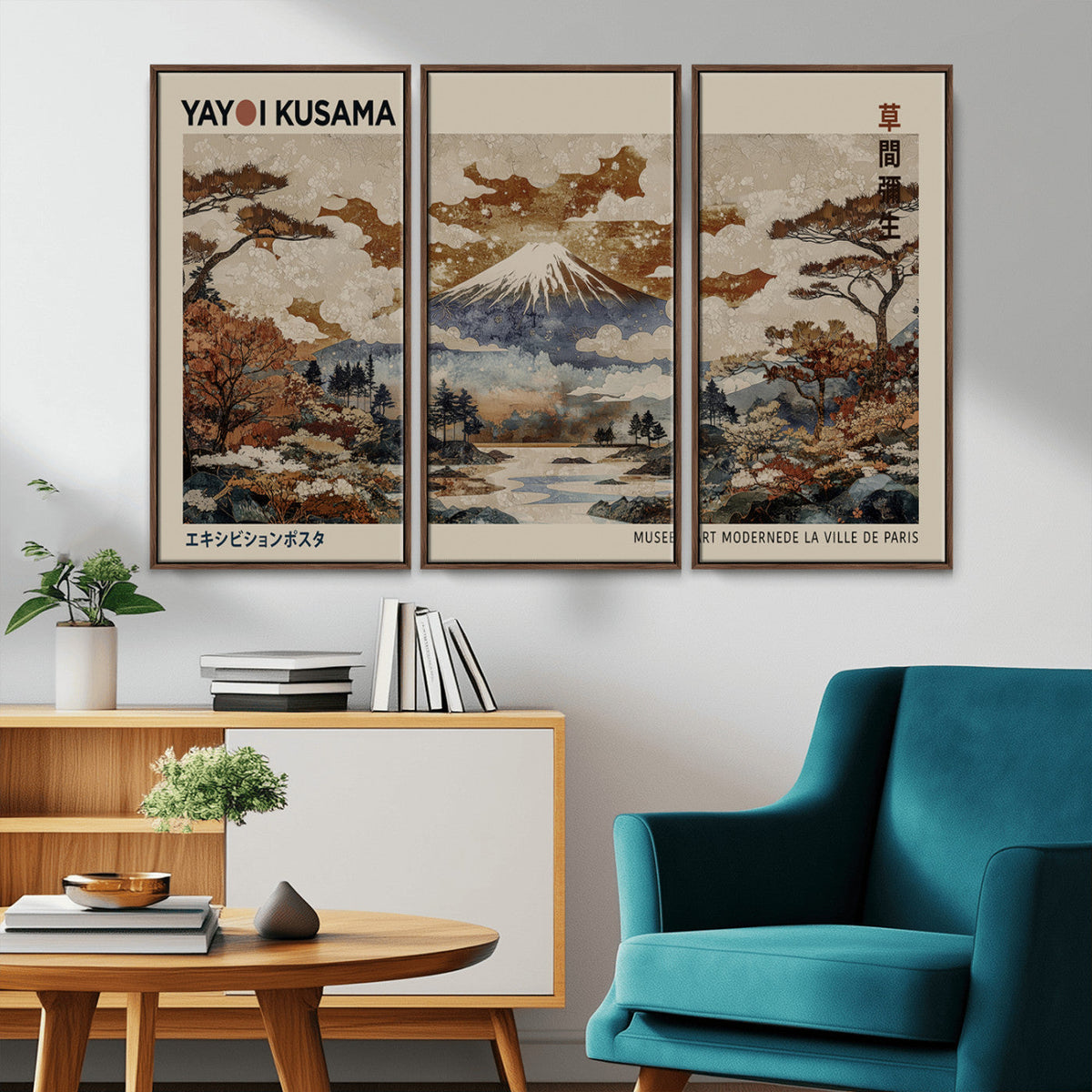 Yayoi Kusama Wall Art Canvas Print – Framed Modern Japanese