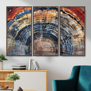 Tree Rings Wall Art Canvas Print – Framed Wood Art Picture